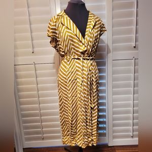 Boho chevron collared wrap dress Forever 21 size XL